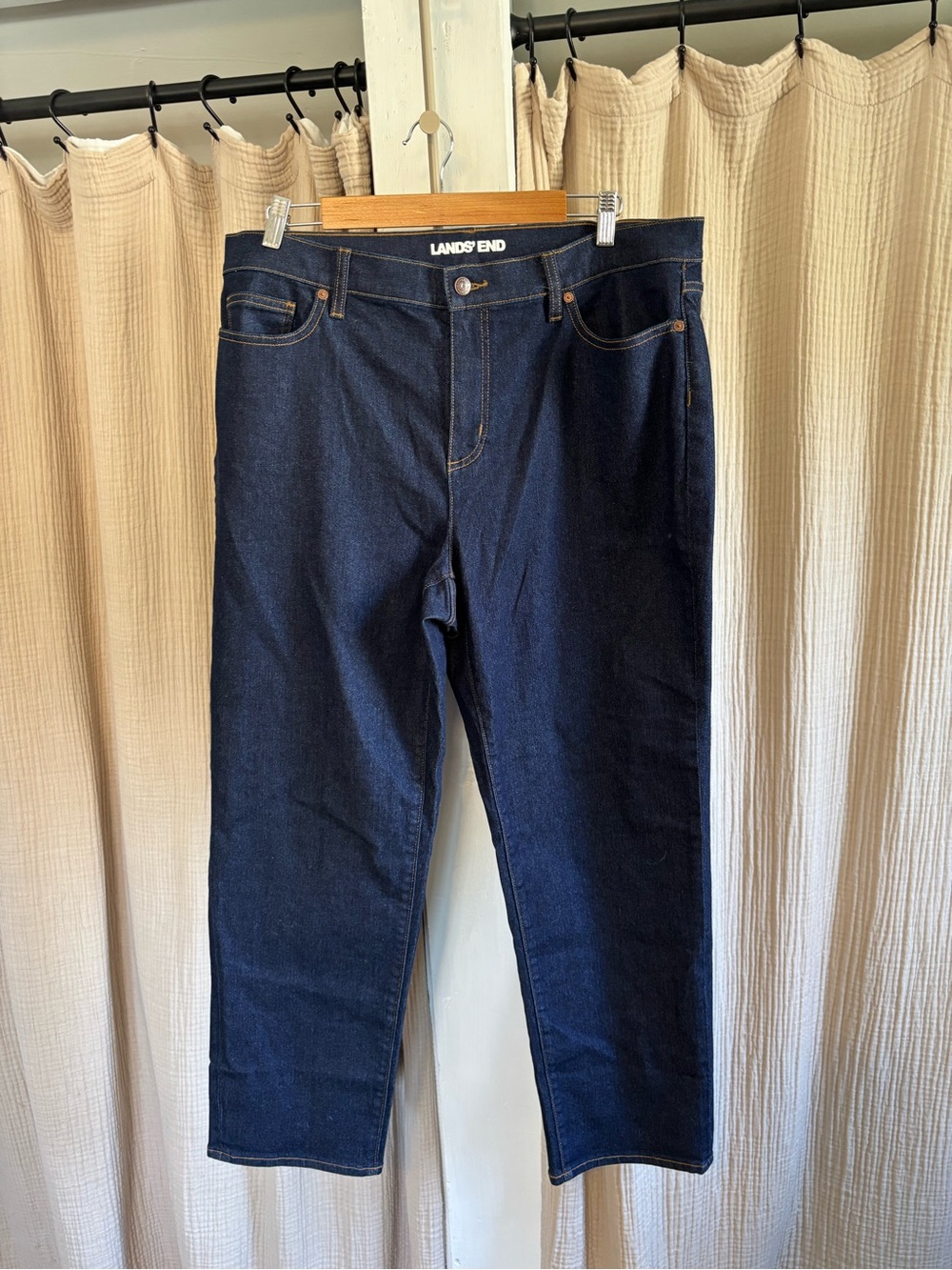 NWT Lands End Straight Leg Jeans- 18 PETITE